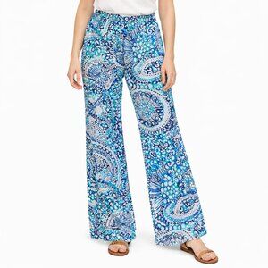 Lilly Pulitzer Georgia May Palazzo Pant Size Medium Resort White Midnight Blues